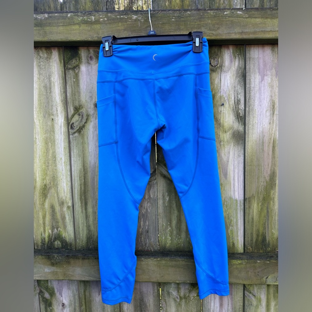 Zyia Light N Tight 7/8 Legging Bright Blue Pockets Size 4 - Picture 9 of 11